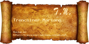 Trencsiner Mariann névjegykártya